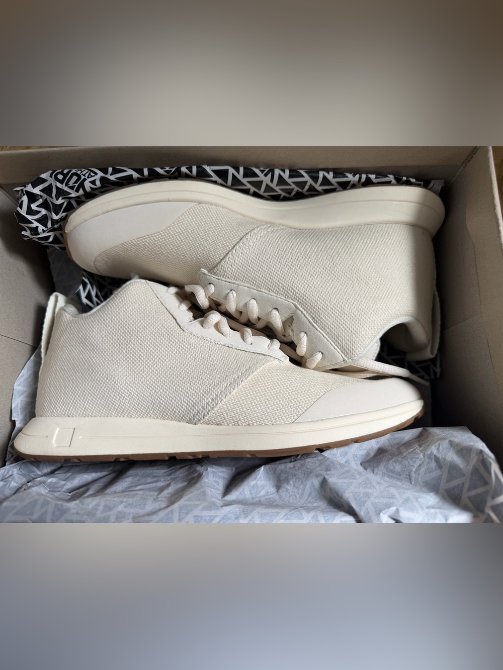 York Athletics Women's Henry  Mid Canvas Cream Knit High-Top Athletic Sneaker - Picture 4 of 7